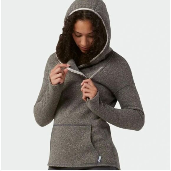 Stio Sweetwater Fleece Hoodie women's size small gray pocket 1/4 zip outdoor‎ - Picture 2 of 10